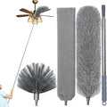 100" Microfiber Feather Dusters for Cleaning, Cobweb Duster with Extension Pole, Spider Web Brush & Ceiling Cleaning Tools, Dust Remover Set for Cleaning High Ceilings, Furniture, Ceiling Fan, Blinds