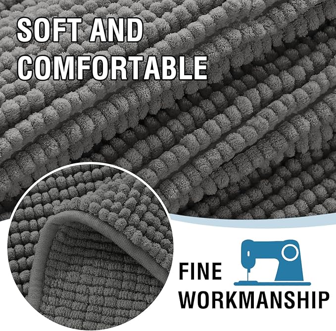H.VERSAILTEX Plush Chenille Couch Cover for 3 Cushion Couch Anti Slip Washable Sofa Slipcovers Soft and Durable Furniture Protector for Dogs Cats Kids (27.5" x 59", Gray)