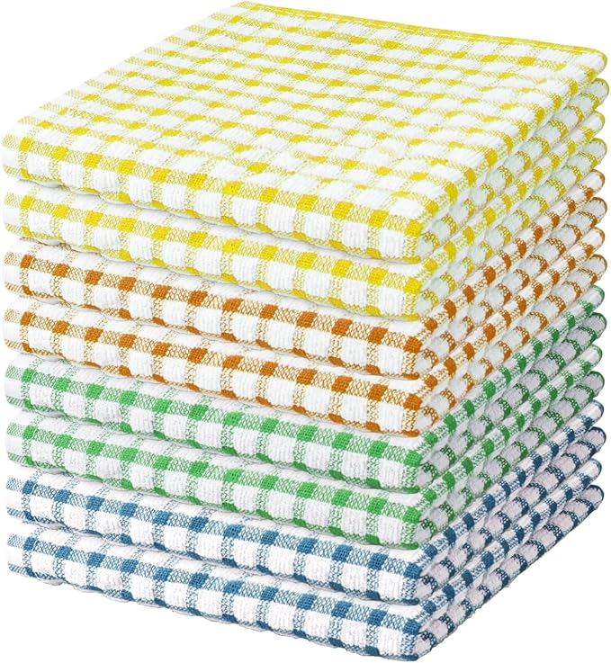 Nialnant 8 Pack Dish Cloths for Washing Dishes, 100% Cotton Reusable Cleaning Rag, Quick Drying Dish Towels for Kitchen-11 x 11 Inches