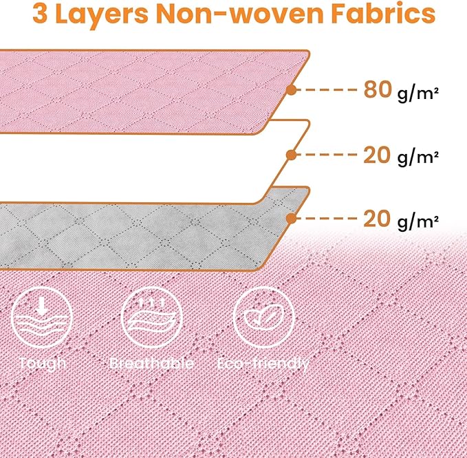 Fab totes 24 Gallons Clothes Storage, Foldable Thick Fabric Blanket Storage Bags, Containers for Organizing Bedroom, Closet, Clothing, Comforter, Organization with Handle (6 Pack,Pink)