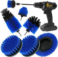 8 Pcs Drill Brush Attachment Set, Power Cleaning Scrub Brush Kit with Extend Long Attachment, All Purpose Drill Scrub Brushes for Car, Grout, Floor, Tub, Bathroom and Kitchen (Blue)