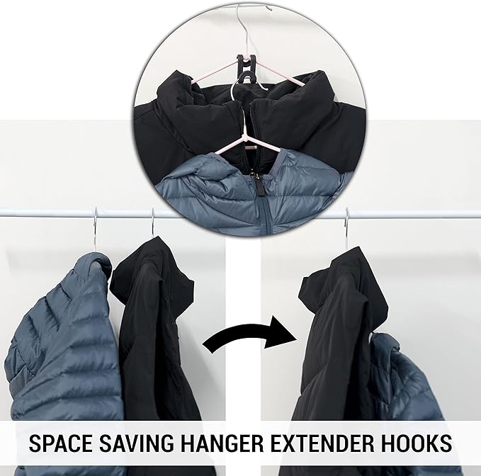 60 Pack S Shape Clothes Hanger Connector Hooks Hanger Extender Clips Mini Space Saver Hanger Clothes Hanger Extender Connector Hook Space Saving Cascading Hanger Organizer Hanger Connection Hook Black