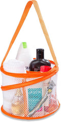 Handy Laundry Foldable Shower Caddy - Collapsible, Portable, Drainage Hole, Carry Handle, Large Compartments, Great Organizer for Camp, Travel, Gym, and Dorm (Orange)