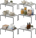 Evelots Kitchen Cabinet Wire Shelf Organizer/Rack - 6 Pack Sturdy Metal Shelf Risers - Double Your Counter Space - Great for Kitchen, Freezer, Pantry and Bathroom - Rustproof - Black