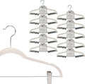 Simplify 60 Pack Velvet Hangers with Clips | Skirt and Pants | Slim Space Saving | Closet Organization | Non-Slip | Prevent Creases | Swivel Neck | Durable | Ivory