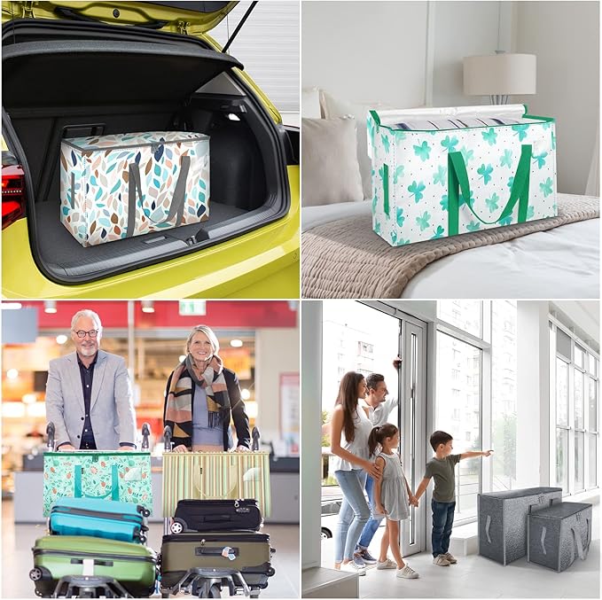BALEINE 8-Pack Oversized Moving Bags with Reinforced Handles, Heavy-Duty Storage Tote for Clothes, Moving Supplies (Mosaic, 8-Pack)