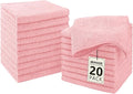 Washcloths - 20 Pack - Face Towels (12" x 12"), Highly Soft Wash Cloths and Hand Towels, Fast Drying Multi-Purpose Microfiber Cleansing Cloths for Bathroom, Hotel, Spa, and Salon - Pink