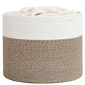 Goodpick 15.8 x 15.8 x 13.8 Inches Blanket Basket - Cotton Rope Baskets for Blankets & Toys, Nursery & Living Room Decor (Soft Material Design)