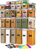 stusgo 28 Pack Airtight Food Storage Containers with Lids, BPA Free Clear Pantry Storage Container for Kitchen Food Pantry Organizers and Storage, Plastic Pantry Organiser for Cereal,Flour and Sugar