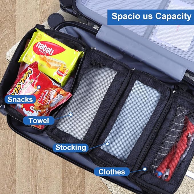 Suitcase Organizer, Travel Luggage Organizer Portable Hanging Travel Shelves Collapsible Hanging Packing Cubes for Carry on Suitcase