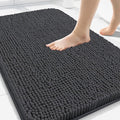 Arotive Bathroom Rugs 30x20, Extra Soft Absorbent Shaggy Chenille Bath Rugs, Machine Washable Rubber Backing Non-Slip Bath Mats for Bathroom Floor Tub and Shower, Home Decor Accessories, Dark Grey