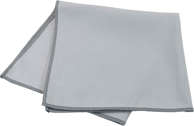Arkwright Microfiber Suede Glass Cloths - (Pack of 12) Absorbent Dish Drying Cloth, Cleaning Towel Set Perfect for Home, Kitchen, Gym, Cars, and Glass, 16 x 16 in, Grey