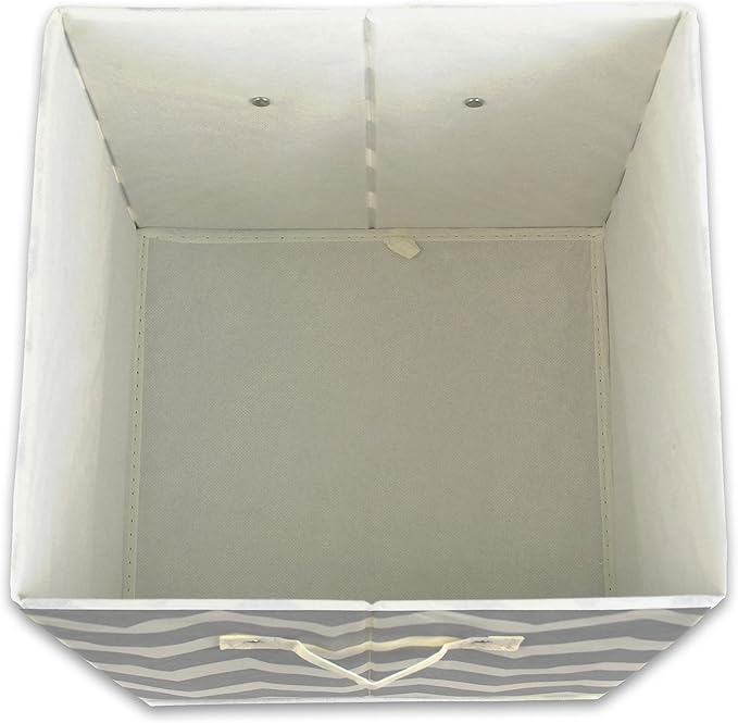 DII Non Woven Polyester Storage Bin, Chevron, Gray, Small Set of 2