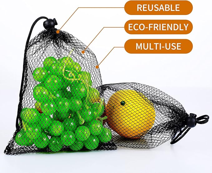 TecUnite 10 Pcs Mesh Bags Drawstring Laundry Bags Large Nylon Mesh Gift Dishwasher Bag with Sliding Drawstring for Kitchen Jewelry Gifts Wedding Favor Home(5.5 x 7.5 Inch,Black)