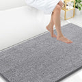 Arotive Bathroom Rugs 59x35, Extra Soft Absorbent Shaggy Chenille Bath Rugs, Machine Washable Rubber Backing Non-Slip Bath Mats for Bathroom Floor Tub and Shower, Home Decor Accessories, Grey
