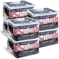 Hoolerry 6 Pieces Sweater Storage Bags Plastic Clear PVC Clothes Storage Bags with Zipper and Label for Blankets Clothes Closet Quilt Pillow Bed Sheet Organizer(12 x 12 x 12 Inch)