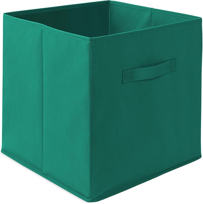 Casafield Set of 6 Collapsible Fabric Cube Storage Bins, Teal - 13" Foldable Cloth Baskets for Shelves, Cubby Organizers & More