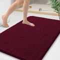 Arotive Bathroom Rugs 44x24, Extra Soft Absorbent Shaggy Chenille Bath Rugs, Machine Washable Rubber Backing Non-Slip Bath Mats for Bathroom Floor Tub and Shower, Home Decor Accessories, Burgundy