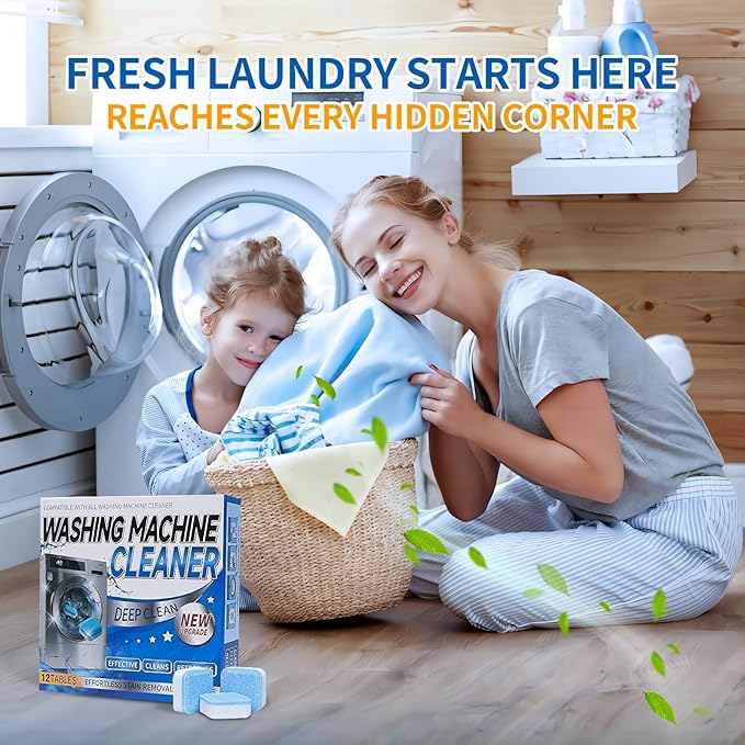 Washing Machine Cleaner Tablets–24 Packs,Deep Cleaning Tablets For HE Front Loader & Top Load Washer,Clean Inside Drum and Laundry Tub Seal-1Year Supply