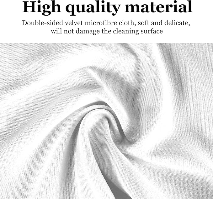 10PCS Suede Microfiber Cloths, 8"×8" Suede Cloth Cleaning Rags, Double-Sided Cleaning Cloths for Car LCD Display, Screens, Glasses, Lenses, Mirrors, Windows, Delicate Surfaces (White)