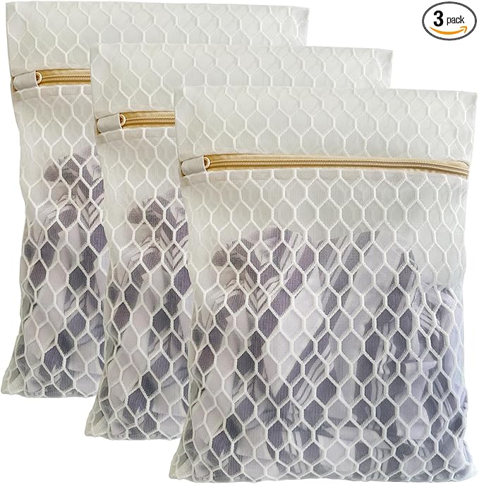 3 Pack Laundry Bag, Durable Big Honeycomb Mesh Laundry Bags Suitable for Delicate Clothes Washing 19.6 x 15.7 Inches (3 Large)