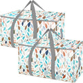BALEINE 2-Pack Oversized Moving Bags with Reinforced Handles, Heavy-Duty Storage Tote for Clothes, Moving Supplies (Mosaic, 2-Pack)