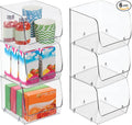 iDesign Stackable Open-Front Storage Bins for Kitchen and Pantry Organization - Set of 6 - Clear - Plastic