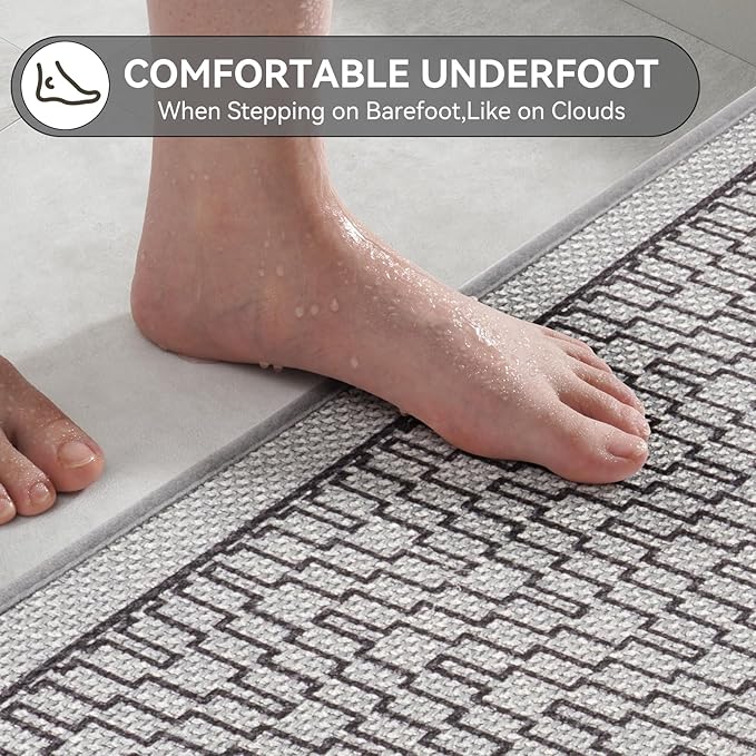 YDKGL Bathroom Rugs, Ultra Thin Bath Mat Fit Under Door Super Absorbent Non Slip Quick Dry Bath Mat, Rubber Backing Shower Mat Outside Shower