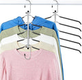 Clothes Hangers Space Saving Shirt Hangers, Lomrsiul Non Slip PVC Coating Multi Blouse Hangers Shirt Organizer for Closet Organizers and Storage for T Shirt Sweater Hoodie Coat Dress Black 2 Pack