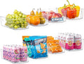Oizeir 8 Pack Clear Plastic Fridge Organizer Bins - Stackable Refrigerator & Pantry Storage Bins with Handles for Snacks, Freezer, Kitchen Cupboard, and Cabinet Organization