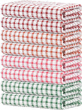 Nialnant 8 Pack Kitchen Towels, Dish Towels for Kitchen, 100% Cotton Dish Cloths for Washing Dishes, Quick Drying Reusable Cleaning Rag - 25 x 16 in