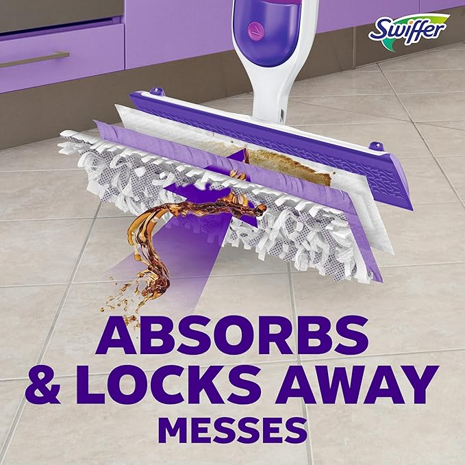 Swiffer PowerMop Multi-Surface Mop Kit for Floor Cleaning, Includes PowerMop, 2 Mopping Pad Refills, 1 Cleaning Solution with Fresh Scent and 2 Batteries
