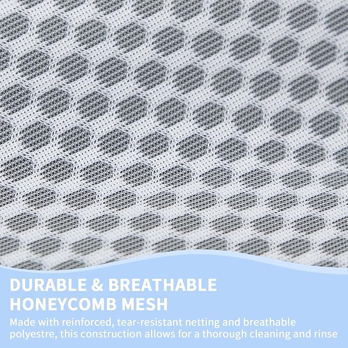 Laundry Bags Mesh Wash Bags with Strong Zipper, Upgraded Honeycomb and Fine Mesh Design Delicate Laundry Bag for College,Dorm,Storage(12X16IN, 48PCS)