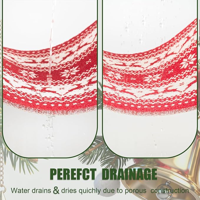 Hargiis Christmas Non-Slip Bathtub Mat, Anti Slip Shower Mat, Fast Drying Bathtub Mats, Foot Scrubber Mat, Anti Slip Mat for Tub, Floor, Bathroom, Kitchen, Home, Hotel (Reindeer Snowflake, 24"x16")