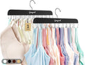 Bra Hanger for Closet, 1 Pack Tank Top Hanger w/20 Hooks Capacity Foldable Wood Space Saving Hangers, 360°Rotating Closet Organizers and Storage for Dorm & Apartment for Bra Scarf Ties(Black)