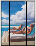 WochiTV Sliding Screen Door Fits Door Size 64 x 82, Magnetic Screen Door Screen Size 66" x 84", Double Opening Mesh Net Curtain with Magnet Hands Free Great for French Door Pet Kid