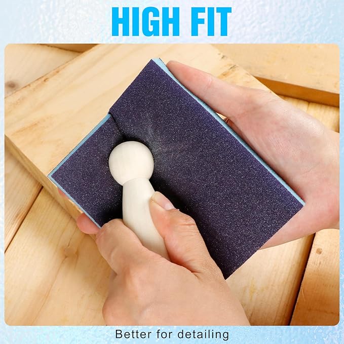 12 Pack Sanding Sponge, Washable and Reusable Sanding Blocks 80 Grit Wet Dry Sand Paper for Wood Drywall Metal Furniture