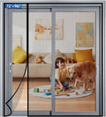 Magnetic Screen Door Left Right Side Opening Upgraded PET Mesh Greater Than Fiberglass and Polyester,Keep Bugs Out,Pet & Kid Friendly,Suitable for Sliding Doors,Patio French Doors-74" X 98"