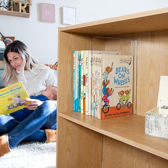 Bee Neat Closet Organization with Acrylic Clear Shelf Dividers - Closet Shelf Organizer for Clothes, Towels, Sweaters, Purses, and Books - Shelf Separators - 2 Pack (8" Tall 11 ⅝" Deep)