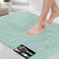 GORILLA GRIP Bath Rug Mat 48x24, Soft Absorbent Chenille, Quick Dry Microfiber Mats, Rubber Backing Washable Shower Floor Rugs, Bathmat Runner, US Designed Bathroom Home Decor Accessories Seablue