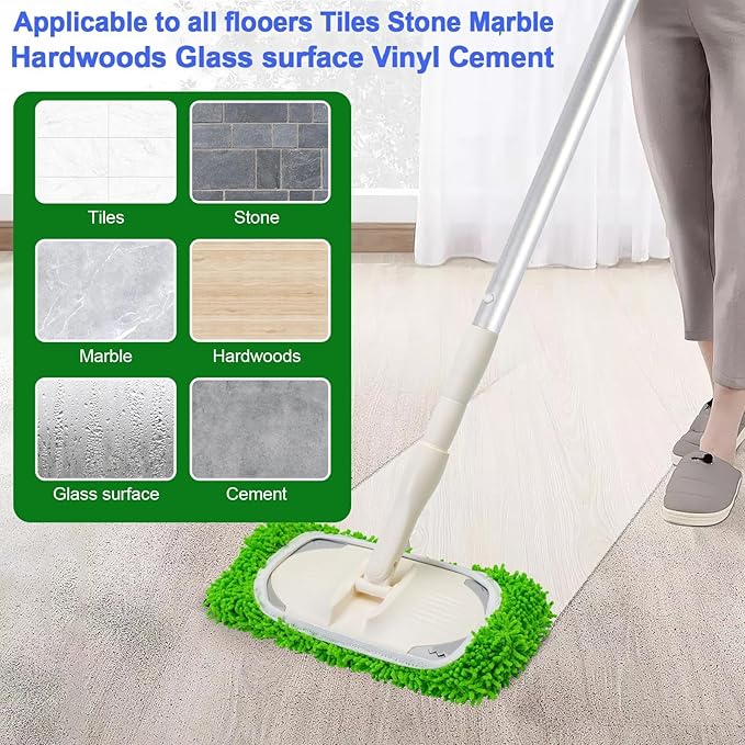 Mop Pads for Swiffer Sweeper Reusable Mop Dry Wet Mop Pad Refills Microfiber Replacement Sweeping Cloths Floor Cleaning Mopping Pad (5PCS)