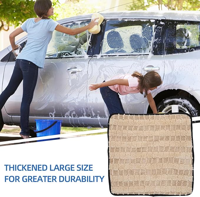 NUOBESTY Super Absorbent Microfiber Car Drying Towels 2pcs 40x40cm Coral Fleece Cleaning Cloths for Car Wash and Drying