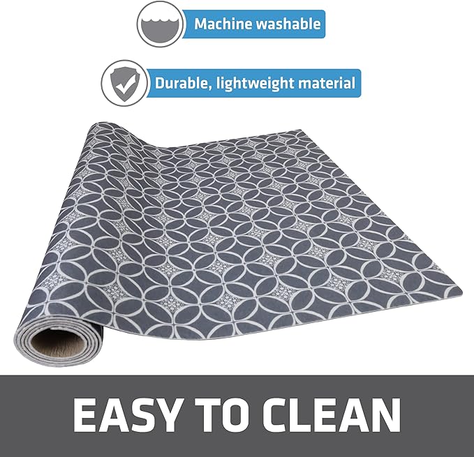 Drymate Premium XL Under Sink Mat, Waterproof Cabinet Protection Mats for Kitchen & Bathroom, Absorbent Shelf Liners, Slip-Resistant, Non-Adhesive, Machine Washable (USA Made)(24”x59”)(Indigo Grey)
