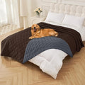 Smiry Reversible Waterproof Couch Covers for Sofa, Washable Dogs Couch Covers for 3 Cushion Sofa Pet Friendly, Water Resistant Furniture Protector Slipcover, Geometric (82"x120", Chocolate/Dark Grey)
