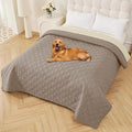 Smiry Reversible Waterproof Couch Covers for Sofa, Washable Dogs Pet Couch Covers for 3 Cushion Sofa Pet Friendly, Water Resistant Furniture Protector Slipcover, Geometric (82"x102", Taupe/Beige)