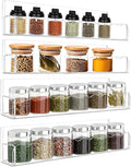 12 inch Spice Rack Wall Mounted,4 Pack Spice Organizer Shelf for Stove Cabinet Pantry Door, Adhesive or Screw Hanging Wall Spice Shelf Storage Holder in Kitchen and RV - Clear Color