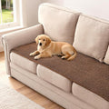 H.VERSAILTEX Plush Chenille Couch Cover for 3 Cushion Couch Anti Slip Washable Sofa Slipcovers Soft and Durable Furniture Protector for Dogs Cats Kids (27.5" x 59", Caramel)