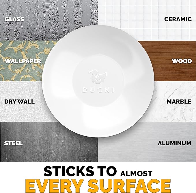 Ducki Door Wall Bumper Protector - Self Adhesive Stopping Shield Prevents Damage & Noise for Knob Handle, Refrigerators, Furniture Home or Office, Shock Absorbing, Discreet, Reusable - 4 Pack White