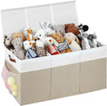 Extra Large Toy Chest,Foldable Storage Box,Large Storage Bins With Lids,Suitable for living rooms,studies,bedrooms(40"X18"X14",White & Beige)