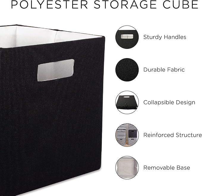 DII Poly-Cube Storage Collection Hard Sided, Collapsible Solid, Large, Rust